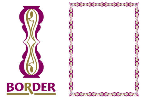 decoration Borders - Tiled frame in plant leaves and flowers Framework Decorative Elegant ornamental styleのイラスト素材