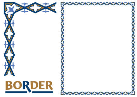 decoration Borders - Tiled frame in plant leaves and flowers Framework Decorative Elegant ornamental styleのイラスト素材