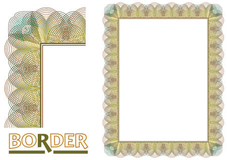 decoration Borders - Tiled frame in plant leaves and flowers Framework Decorative Elegant ornamental styleのイラスト素材