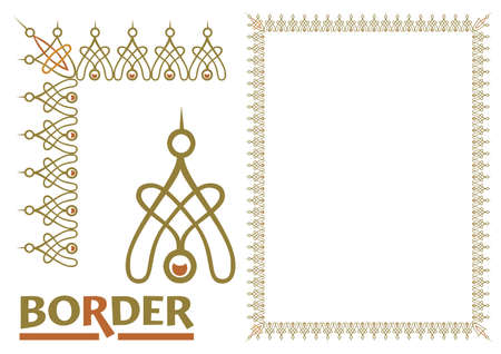 decoration Borders - Tiled frame in plant leaves and flowers Framework Decorative Elegant ornamental styleのイラスト素材