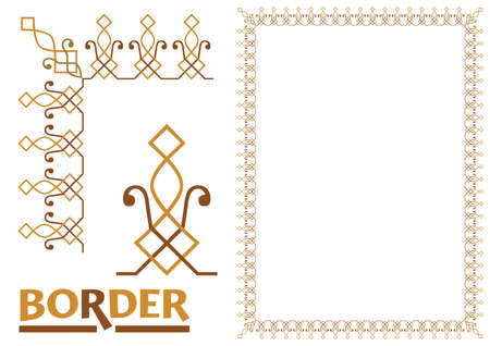 decoration Borders - Tiled frame in plant leaves and flowers Framework Decorative Elegant ornamental styleのイラスト素材