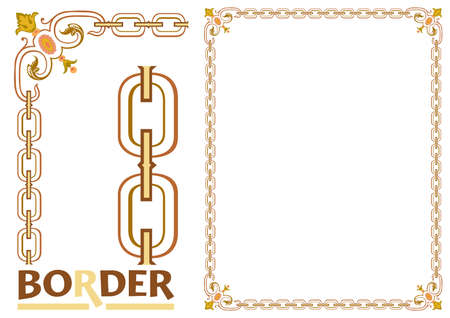 decoration Borders - Tiled frame in plant leaves and flowers Framework Decorative Elegant ornamental styleのイラスト素材