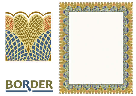 decoration Borders - Tiled frame in plant leaves and flowers Framework Decorative Elegant ornamental styleのイラスト素材