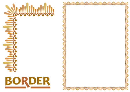 decoration Borders - Tiled frame in plant leaves and flowers Framework Decorative Elegant ornamental styleのイラスト素材
