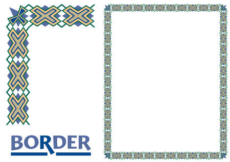 decoration Borders - Tiled frame in plant leaves and flowers Framework Decorative Elegant ornamental styleのイラスト素材