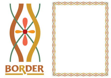 decoration Borders - Tiled frame in plant leaves and flowers Framework Decorative Elegant ornamental styleのイラスト素材