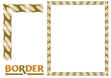 decoration Borders - Tiled frame in plant leaves and flowers Framework Decorative Elegant ornamental styleのイラスト素材