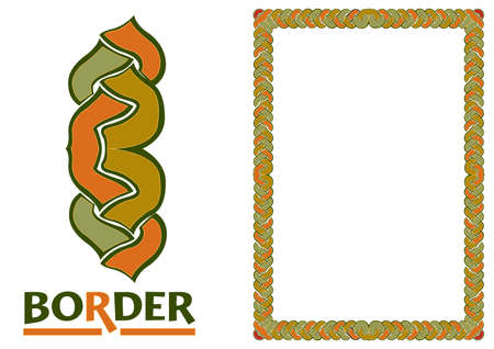 decoration Borders - Tiled frame in plant leaves and flowers Framework Decorative Elegant ornamental styleのイラスト素材