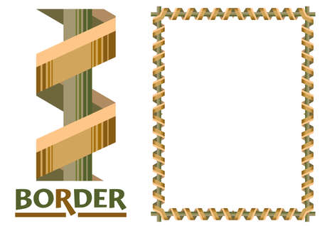 decoration Borders - Tiled frame in plant leaves and flowers Framework Decorative Elegant ornamental styleのイラスト素材
