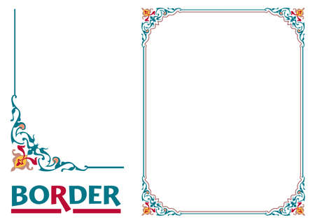 decoration Borders - Tiled frame in plant leaves and flowers Framework Decorative Elegant ornamental styleのイラスト素材