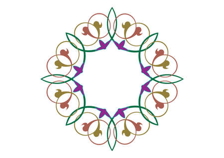 arabesque Borders - Tiled frame in plant leaves and flowers Framework Decorative Elegant ornamental styleのイラスト素材