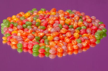 Colorful bubble gum spilling. Macro with shallow dof. Selective focus.の写真素材