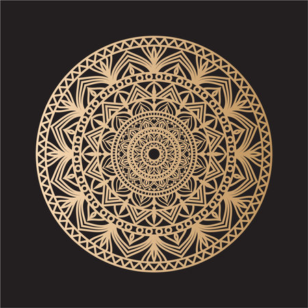 Mandala. Ethnic decorative element. Hand drawn backdrop. Islam, Arabic, Indian, ottoman motifs.のイラスト素材