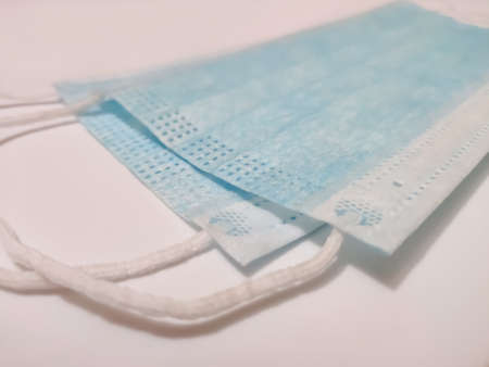 Close view of medical mask isolated on black background, Corona protection ,pollution, virus, flu...