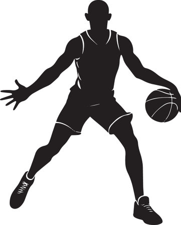 basketball player. Basketball player.Vector illustration ready for vinyl cutting.のイラスト素材