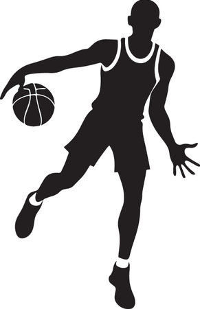 basketball player with ball isolated on a white background. vector file.のイラスト素材