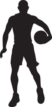 basketball player silhouette isolated on white background. vector illustration. eps 10のイラスト素材