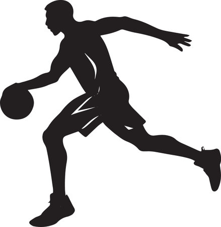 basketball player.Vector illustration of basketball player in action isolated on white backgroundのイラスト素材