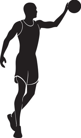basketball player.Vector illustration ready for vinyl cutting. Isolated on white backgroundのイラスト素材