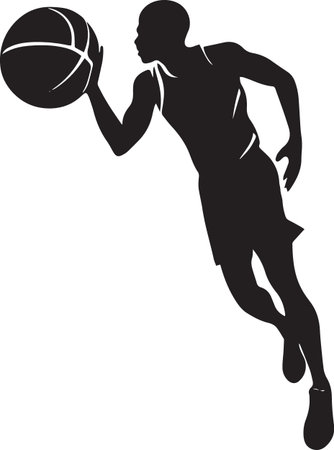 Basketball player. Basketball player.Vector illustration ready for vinyl cutting.のイラスト素材