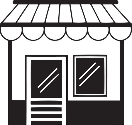 Vector of Shopping Carts and Vendor Stalls Silhouettesのイラスト素材