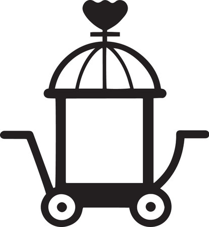 Vector of Shopping Carts and Vendor Stalls Silhouettesのイラスト素材