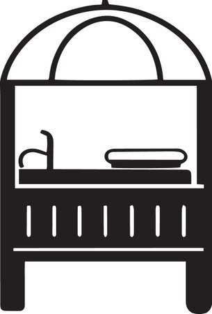 Vector of Shopping Carts and Vendor Stalls Silhouettesのイラスト素材