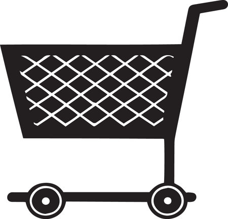 Vector of Shopping Carts and Vendor Stalls Silhouettesのイラスト素材