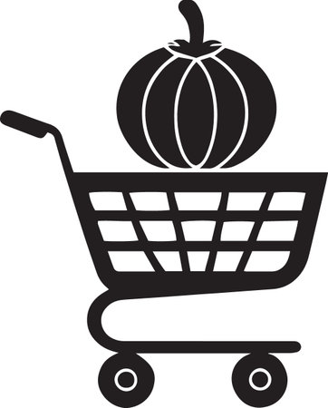 Black Silhouette Icons of Market Carts and Food Stallsのイラスト素材