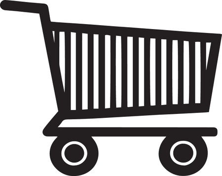 Black Silhouette Icons of Market Carts and Food Stallsのイラスト素材