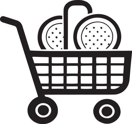 Simple Trolley Silhouette for Logoのイラスト素材