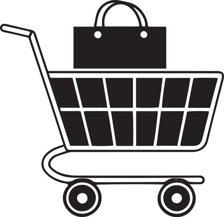 Trolley Outline - Simple style for eCommerceのイラスト素材