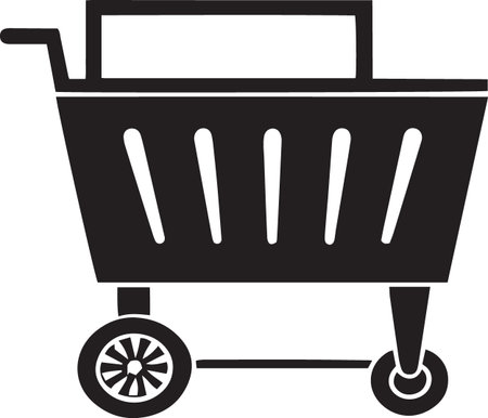 Black Shopping cart icon isolated on white background. Online buying concept. Delivery service sign. Supermarket basket symbol. Vector Illustrationのイラスト素材