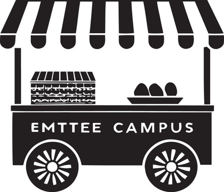 Illustration of a street food cart icon isolated on a white backgroundのイラスト素材