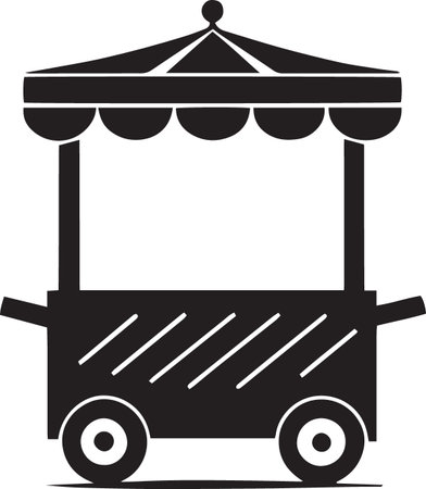 Street food cart icon isolated on white background. Vector Illustration.のイラスト素材