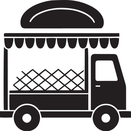 Food truck icon isolated on white background. Vector illustration. Eps 10.のイラスト素材