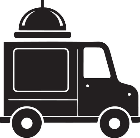 Food truck icon isolated on white background. Fast food delivery. Vector Illustrationのイラスト素材
