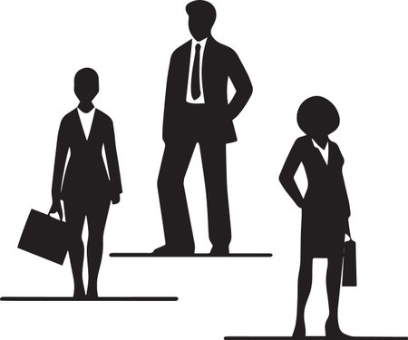 Business People Standing Silhouette Vector â Business Team Illustrationのイラスト素材