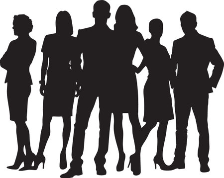 Business People Standing Silhouette â Business Community Vector Illustrationのイラスト素材