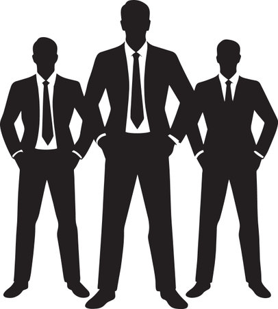 Business Man Standing Silhouette â Businessperson in Stand-By Pose Vectorのイラスト素材