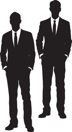 Business Man Standing Silhouette Vector â Business Theme Standing Illustrationのイラスト素材