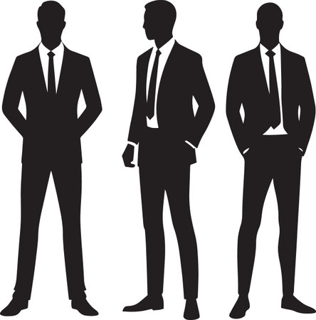 Business Man Standing Silhouette Vector â Entrepreneurial Standing Graphicのイラスト素材