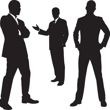 Business Man Standing Silhouette Vector â Entrepreneurial Professional Standing Artのイラスト素材