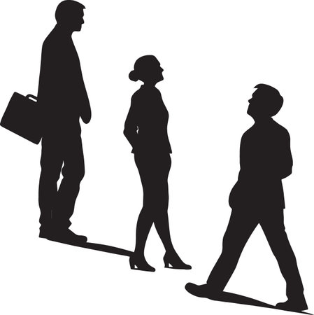 Vector illustration of a construction worker with briefcase and man walking.のイラスト素材