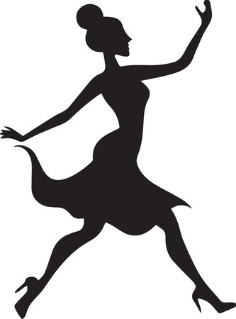 Woman Dancing Silhouette modern woman dancing clean graphic styleのイラスト素材