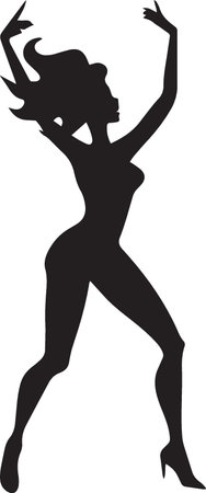 Woman Dancing Silhouette abstract female silhouette dancing motionのイラスト素材