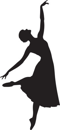 Woman Dancing Silhouette graceful woman dancer shadow vectorのイラスト素材