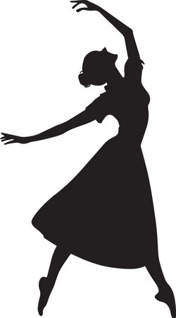 Woman Dancing Silhouette female silhouette isolated art conceptのイラスト素材