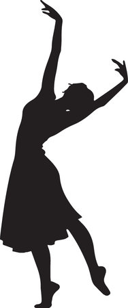 Woman Dancing Silhouette dancing woman black simple vector artのイラスト素材