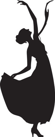 Woman Dancing Silhouette woman figure elegant motion silhouetteのイラスト素材